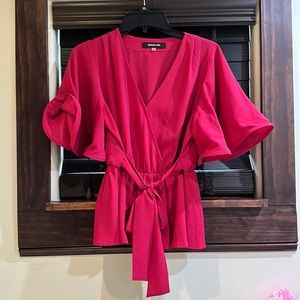 🌸Sugar & Lips Dark Pink/Fuchsia Blouse Sz S Used Once In Excellent Condition.